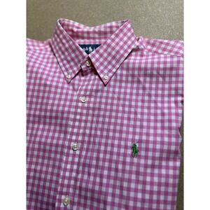 Polo Ralph Lauren Mens Short‎ Sleeve Classic Fit Button Pink Shirt Size M $120